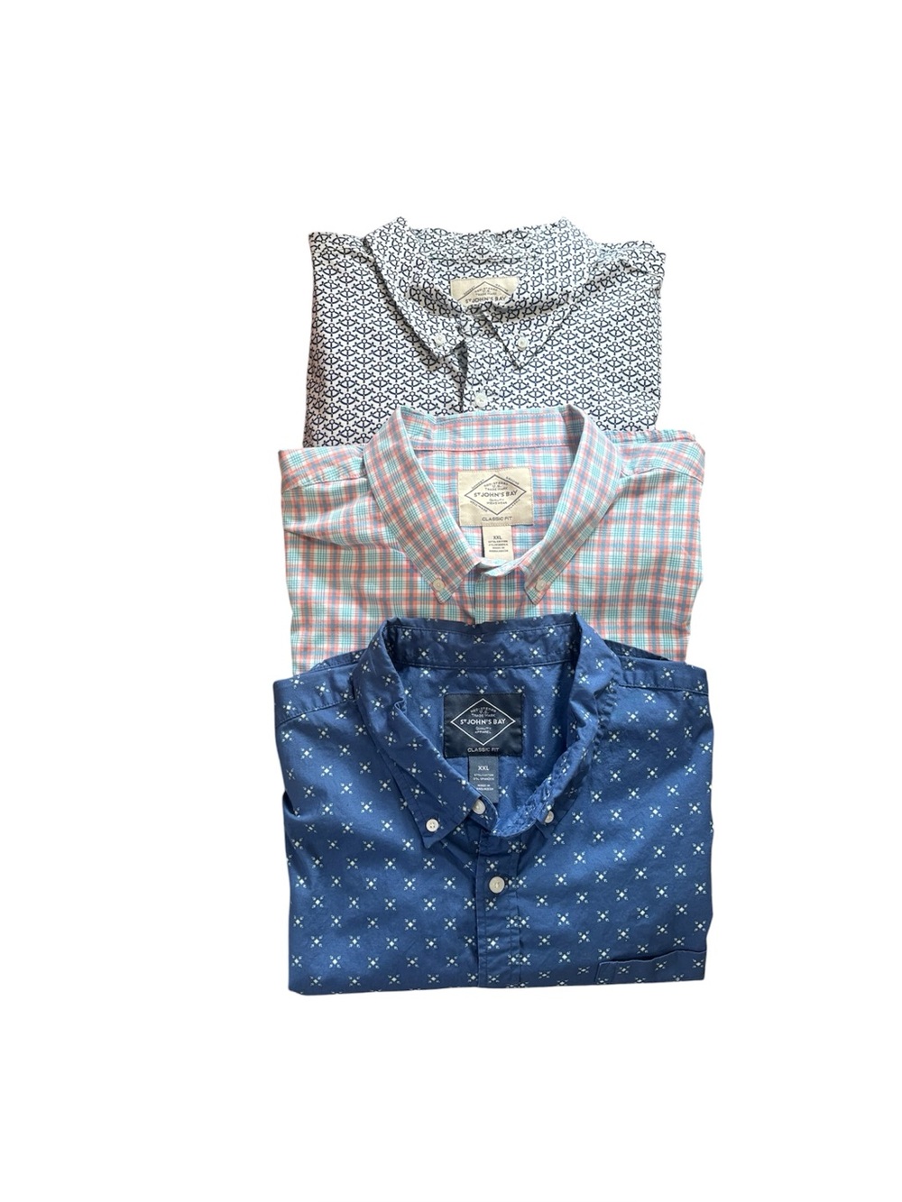 St. John’s Bay Men’s Short Sleeve Shirts Bundle of 3